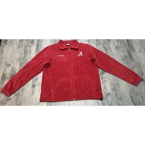 Columbia Alabama Crimson Tide Jacket Mens Large‎ Red Zip Fleece Embroidered Logo